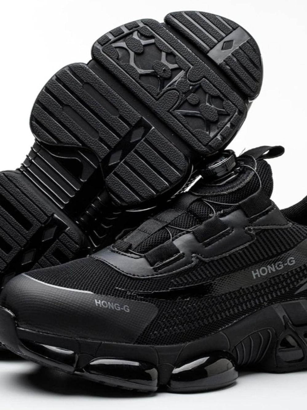 UNISEX Safety Black Athletic Sneakers w/Toe Protection And Locking Tie Tech.